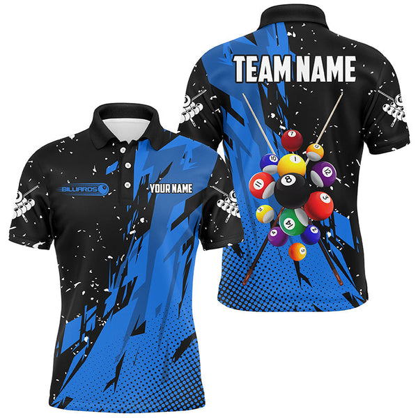 Custom Multi-Color Grunge Billiard Balls Shirts For Men, Team League Billiard Jersey Attire TDM1595