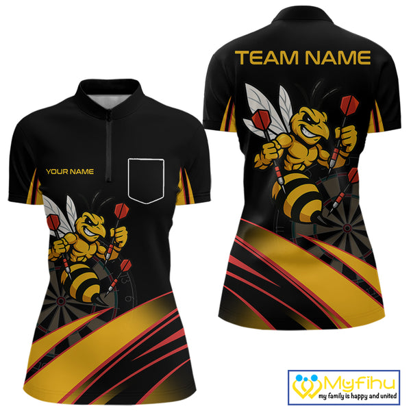 Funny Bee Custom Dart Shirts With Pocket Option For Women, Darts Team Jersey TDM3879