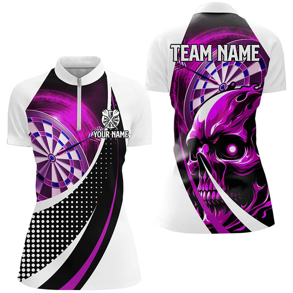 Personalized Pink Dartboard 3D Printed Skull Darts Shirts For Women Custom Cool Darts Team Jerseys TDM1990