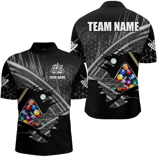 Personalized Billiard Shirts For Men Custom Billiard Pool Ball Jerseys, Billiard Team Shirt |Black TDM3196