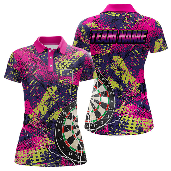 Grunge Colorful Lightning Darts Shirts For Women Custom funny Dart Jersey TDM3543