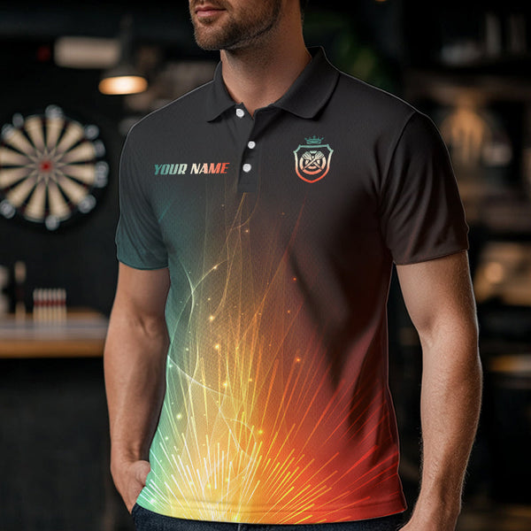 Custom Rainbow Aim Love Dart Shirt With Pocket Option For Men, Dart Jersey TDM3713