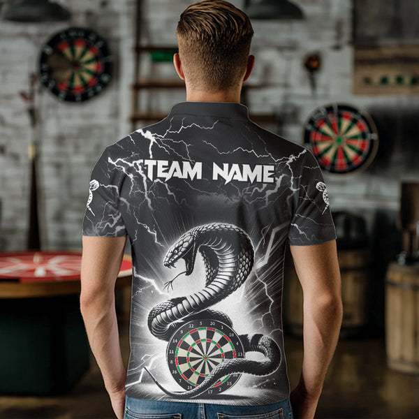 White And Black 3D Thunder Lightning Custom Cobra Snake Men Dart Shirt Jersey Best Dart Team Shirt TDM3721