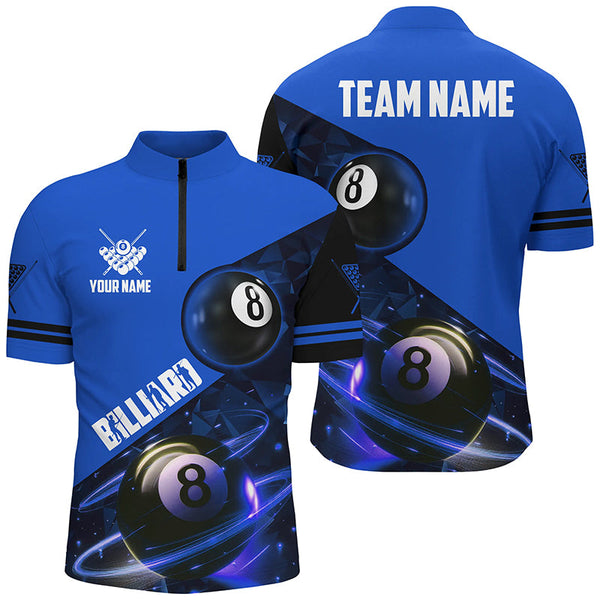Blue 8 Ball Pool Billiard Jersey For Men Custom Billiard Pool Shirts Team League Billiard Uniform TDM1813