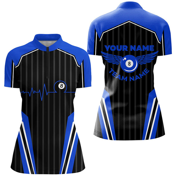 Multicolor Billiard Jerseys Custom Women Quarter-Zip Shirts, Billiard Tournament Team Shirts TDM2498