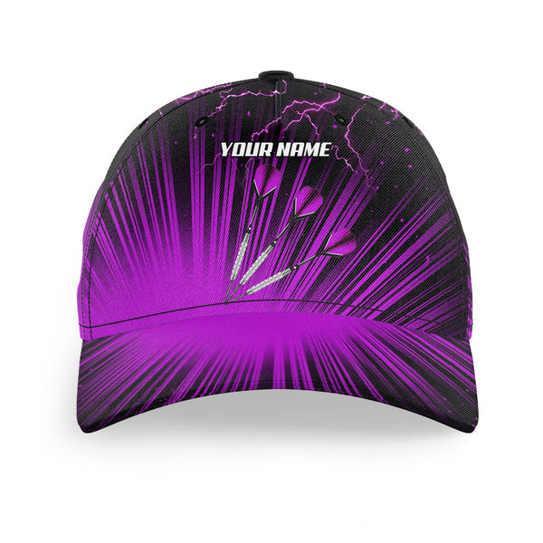 Purple Dart Arrow Lightning Custom 3D Printed Darts Baseball Caps, Personalized Darts Hat Gifts TDM2974
