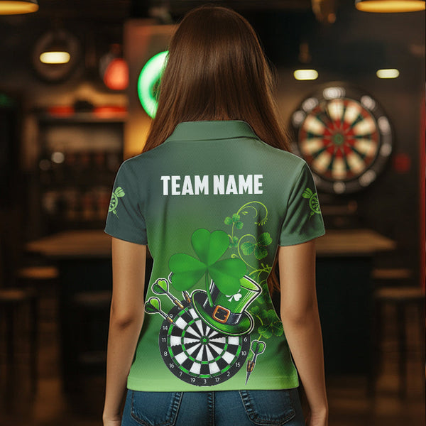 Green Luckiest Shamrock 3D Dartboard Women Dart Shirts Custom St Patrick Day Dart Shirts Team Jerseys TDM3570