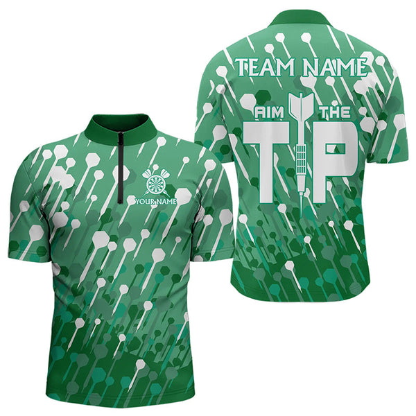 Aim The Tip Arrow Pattern Custom Dart Shirts For Men, Funny Dart Team Shirts Dart Jerseys | Green TDM3248