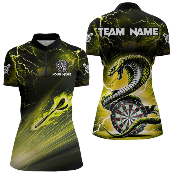 Thunder Lightning Custom Cobra Snake Yellow Women Dart Shirts Best Dart Jerseys Dart Team Shirts TDM3605