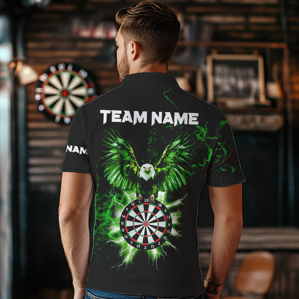 Custom Green Lightning Eagle Dart Shirt For Men, Dart Jersey Pocket Option TDM3763