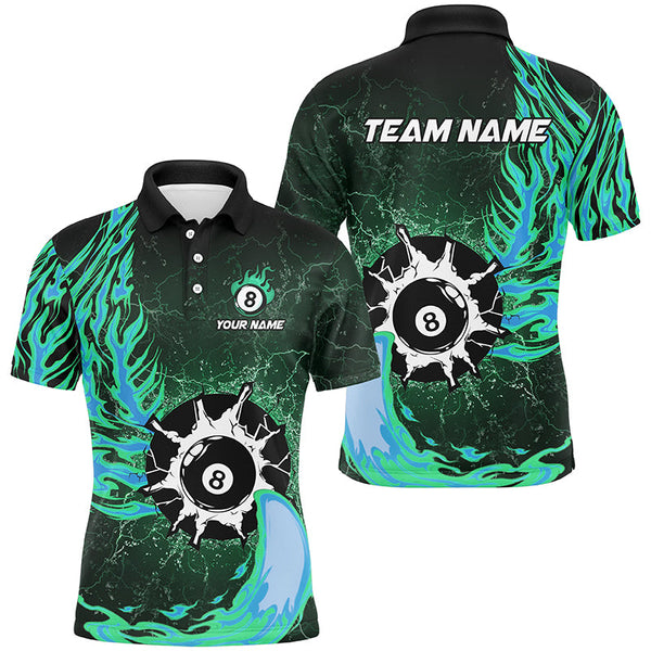 Personalized Multi-Color Funny 8 Ball Pool Fire Billiard Shirts For Pool Player, Billiard Jerseys TDM1636