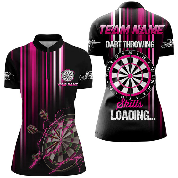 Darts Throwing Skills Loading Custom Pink Darts Shirts For Women Custom Funny Darts Apparel Jerseys TDM2278