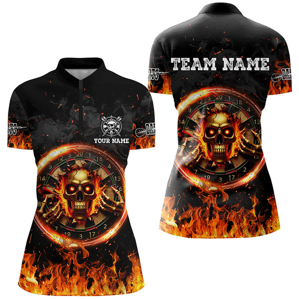 Personalized Skull Dartboard Fire Flame 3D Printed Darts Shirts For Women Team League Darts Jerseys TDM2279