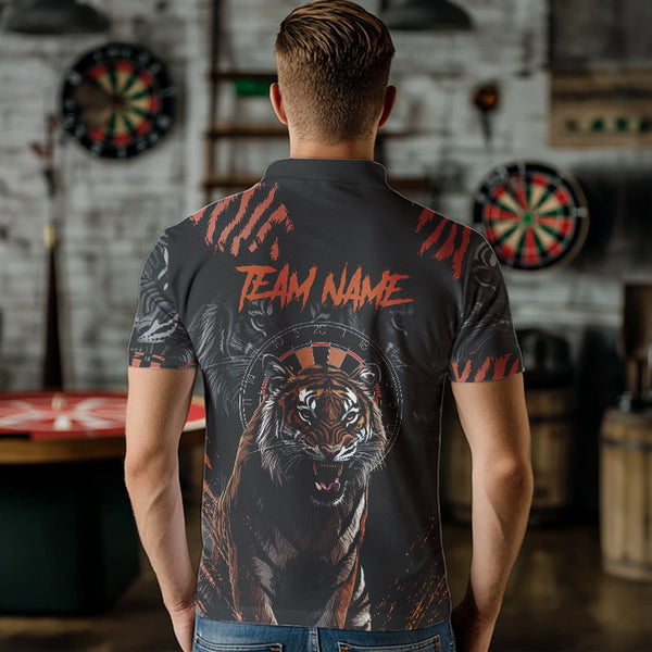 Personalized Tiger Darts Shirt With Pocket Option For Men, Darts Team Jersey TDM3621
