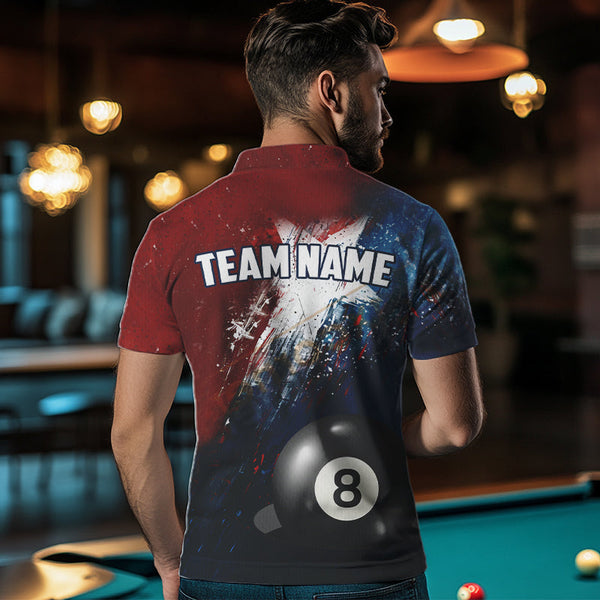 Personalized Grunge Texas Flag 8 Ball Billiard Pool Shirt For Men, Patriotic Texas Billiard Jerseys TDM3631