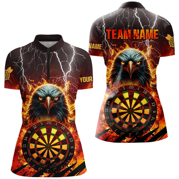Personalized Darts Board Fire Flame Eagle 3D Darts Shirts For Women, Team League Darts Jersey Attire TDM1685
