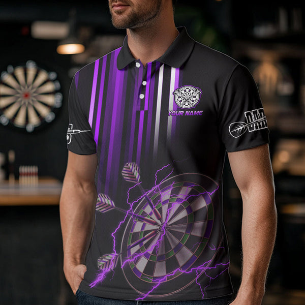 Purple Throwing Skills Loading Custom Dart Shirt For Men With Pocket Option TDM3788