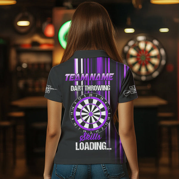 Purple Throwing Skills Loading Custom Dart Shirt For Women With Pocket Option TDM3788
