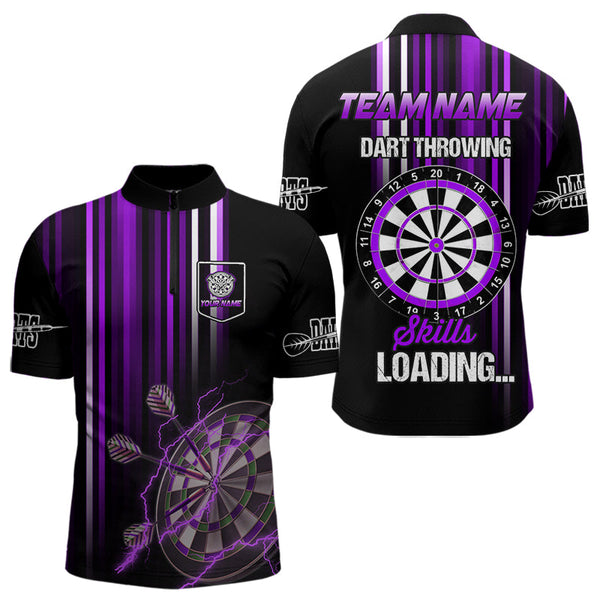 Purple Throwing Skills Loading Custom Dart Shirt For Men With Pocket Option TDM3788