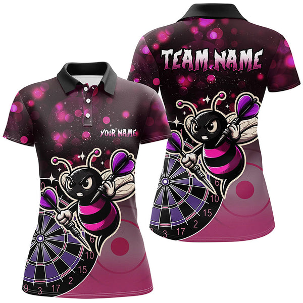 Personalized Pink Darts Bee Custom Darts Shirts For Women, Funny Darts Apparel, Best Darts Gifts TDM2105