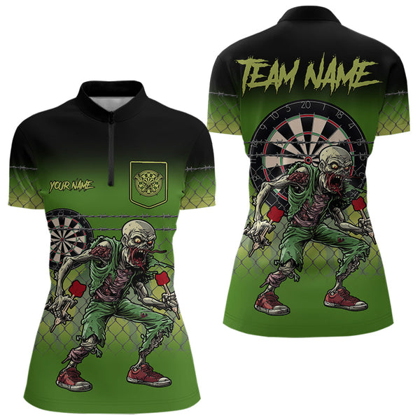 Funny Zombie Dart Shirt With Pocket Option For Women Custom Dart Team Jerseys TDM3805