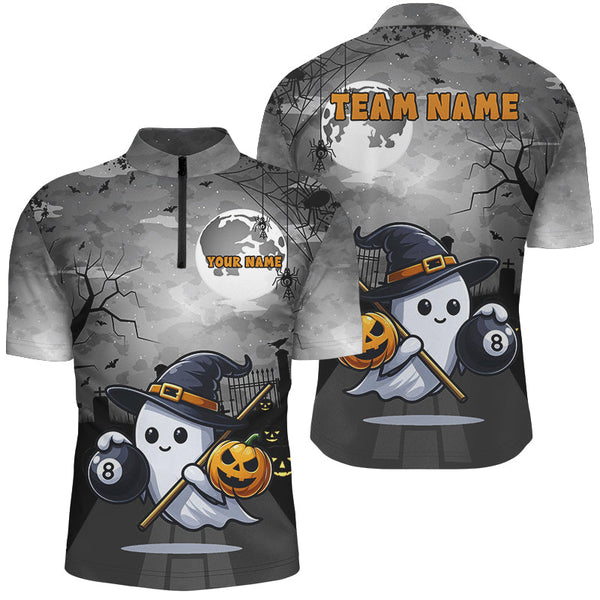 Funny Ghostly Halloween Billiard Shirts For Men Custom Halloween Gift For Pool Lover TDM2629