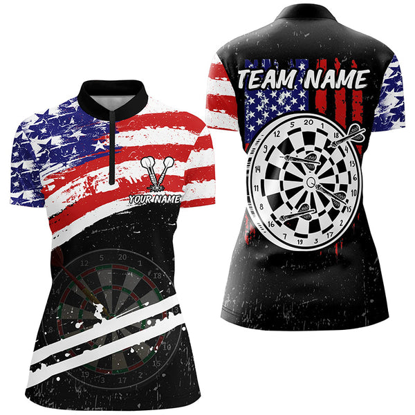 Personalized Retro US Flag Darts Board Women Darts Shirts Custom Patriotic Darts Team Jerseys TDM1551