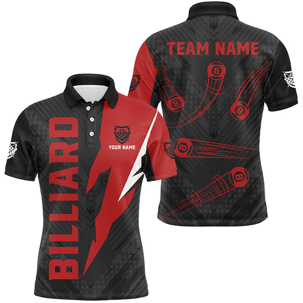 Personalized Billiard Tournament Jerseys For Men, Best 8 Ball Pool Billiard Shirts For Team |Red TDM2401