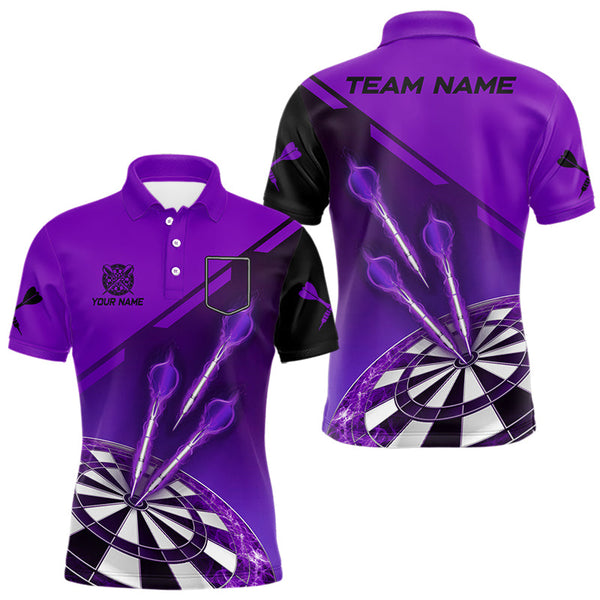 Purple Darts Jersey For Men Custom Darts Team Shirt With Pocket Option TDM3520