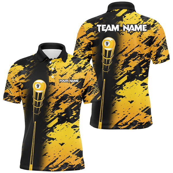 Personalized Billiard Tournament Jerseys Shirt For Men, Best 9 Ball Billiard Shirt For Team |Yellow TDM1945