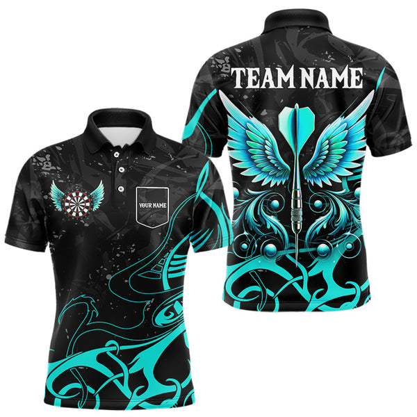 Turquoise Arrow Wings Custom Dart Shirt For Men, Dart Jerseys Pocket Option TDM3668