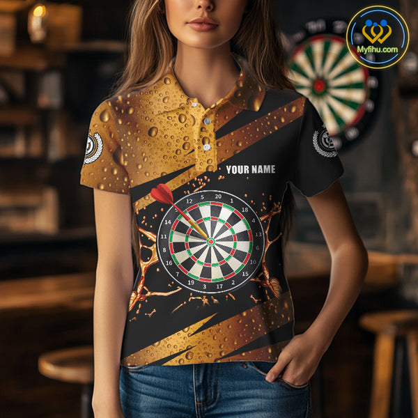 In Beer We Discuss Funny Dart Shirts For Women Custom Beer Dart Jersey Team Polo & Quarter Zip TDM3845