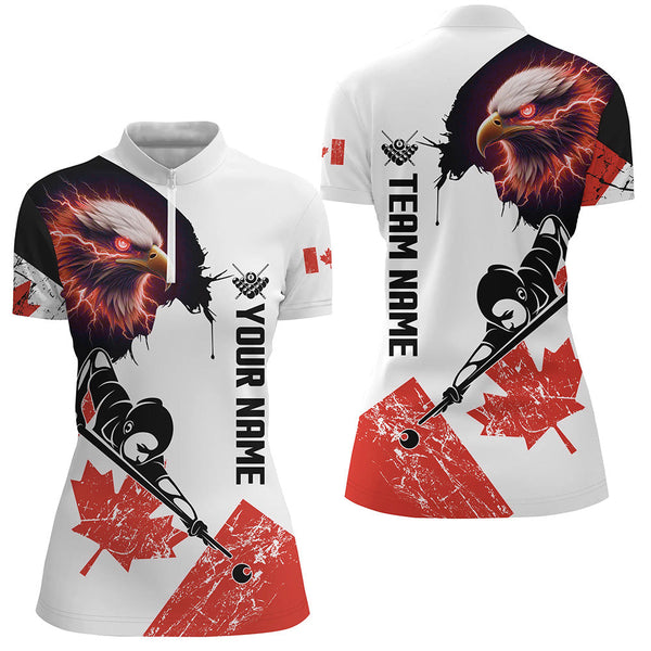 Personalized Eagle Canada Flag Billiard Player Shirts For Women Custom Patriotic Billiard Jerseys TDM1965