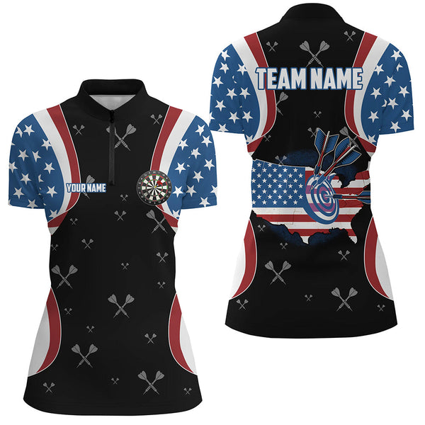 American Flag Darts Shirts For Women Custom Patriotic Darts Team Jersey, 4Th Of July Darts Gift TDM1582