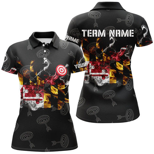 Personalized Maryland Flag Smoke Archery Shirts For Women Custom Patriotic Archery Team Jerseys TDM1801