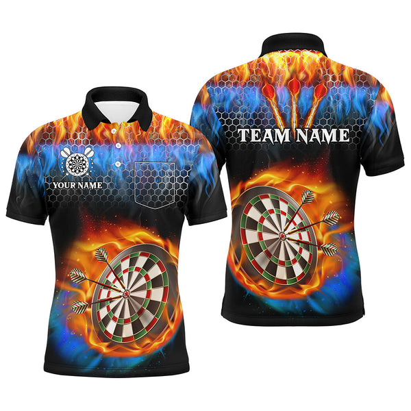 Personalized Darts Board Water And Fire 3D Printed Men Dart Shirts With Pocket Darts Jerseys TDM3063