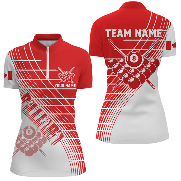 Personalized Patriotic Canada Flag Billiard Shirts For Women Custom Canada Billiard Team Jerseys TDM1696