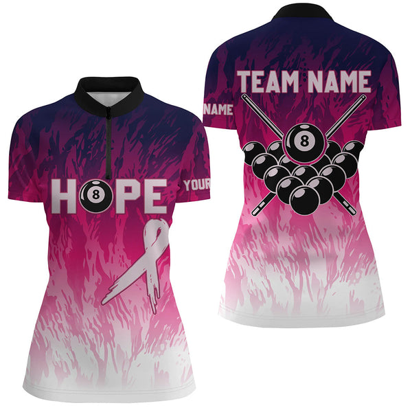 Pink Breast Cancer Awareness Custom Women Billiard Shirts, 8 Ball Pool Pink Jerseys For Pooler TDM2422
