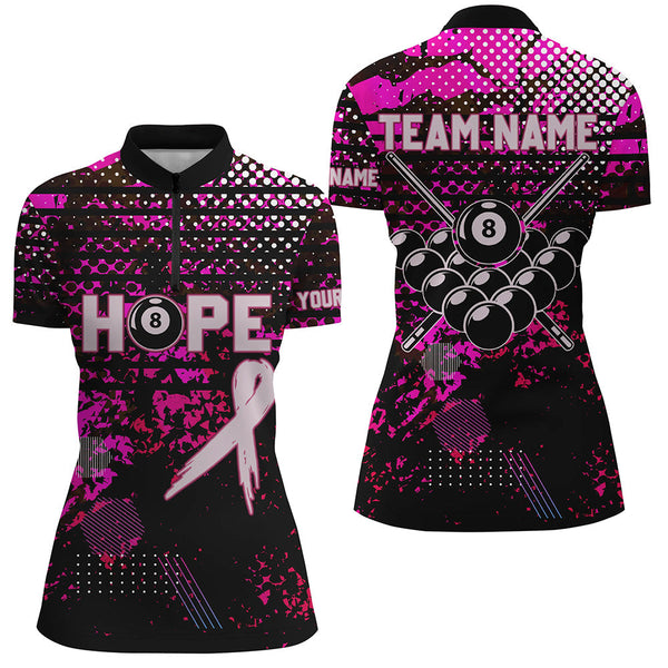 Breast Cancer Awareness Pink Camo Custom Women Billiard Shirts, 8 Ball Pool Pink Jerseys For Pooler TDM2423
