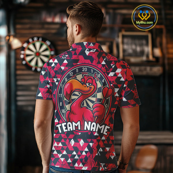Funny Geometric Grunge Flamingo Dart Shirts For Men Custom Darts Jerseys Outfits, Darts Gifts TDM3963