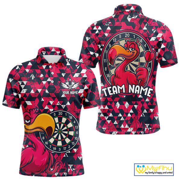 Funny Geometric Grunge Flamingo Dart Shirts For Men Custom Darts Jerseys Outfits, Darts Gifts TDM3963