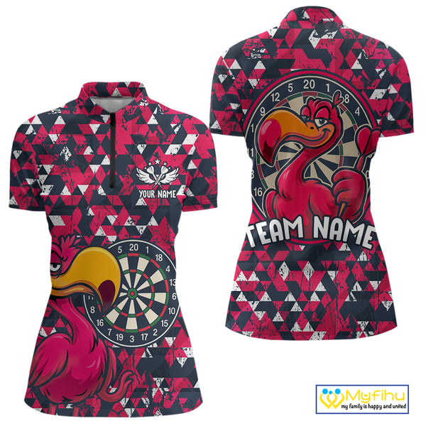 Funny Geometric Grunge Flamingo Dart Shirts For Women Custom Darts Jerseys Outfits, Darts Gifts TDM3963