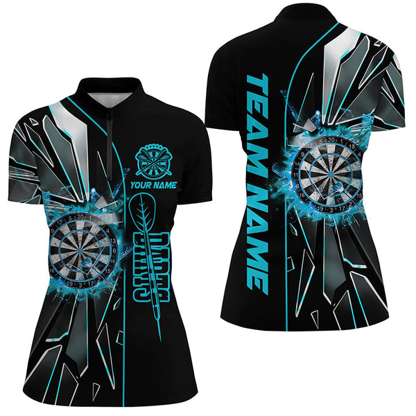 Personalized Turquoise Break Glass 3D Darts Shirts For Women Custom Dart League Shirts Darts Jerseys TDM1998
