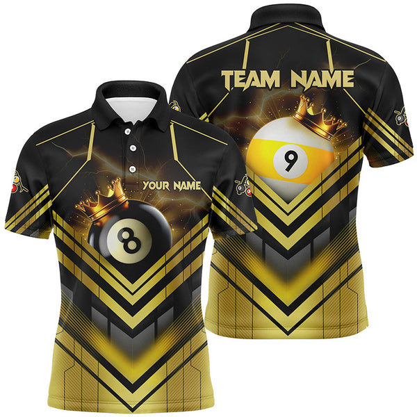 Personalized Billiard 8 Ball & 9 Ball Crown 3D Shirts For Men, Best Billiard Team Jerseys Attire TDM1807