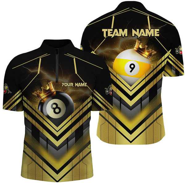 Personalized Billiard 8 Ball & 9 Ball Crown 3D Shirts For Men, Best Billiard Team Jerseys Attire TDM1807