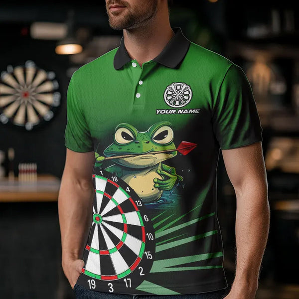 Personalized Green Funny Frogz Darts Shirts For Men Custom Darts Team Jerseys Outfit, Darts Gifts TDM3558