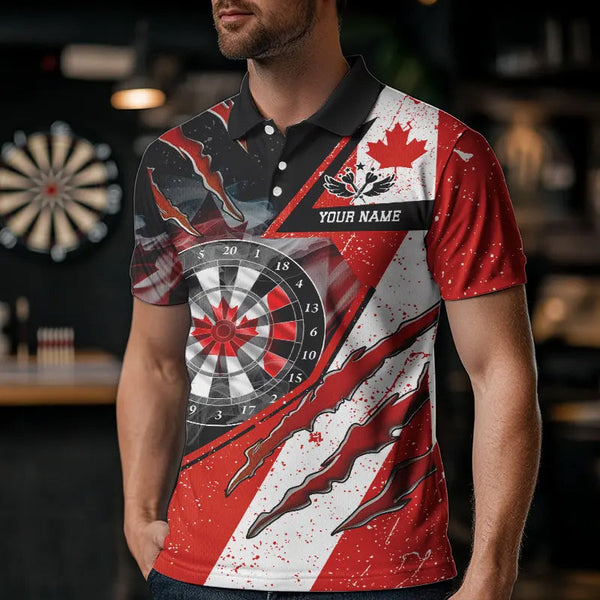 Personalized Canada Flag Dartboard Smoke Dart Shirts For Men, Pride Patriotic Dart Team Jerseys TDM3562