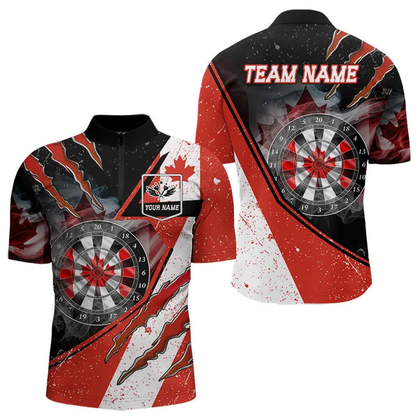 Personalized Canada Flag Dartboard Smoke Dart Shirts For Men, Pride Patriotic Dart Team Jerseys TDM3562