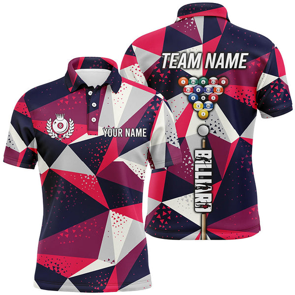 Personalized 8 Ball Billiard Tournament Polo Shirts For Men, Team League Billiard Jerseys Attire TDM1608
