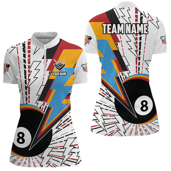 Personalized 8 Ball Pool Women Billiard Shirts Custom Unique Colorful Jerseys Billiard Team Shirts TDM2027